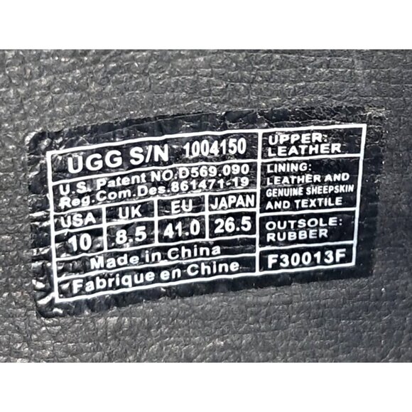 UGG Jardin Platform Boots Womens Size 10 Black Leather Buckle Straps Side Zip Mi - Picture 11 of 13